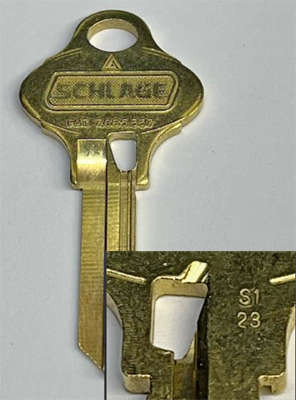 SCHLAGE S123 BLANK